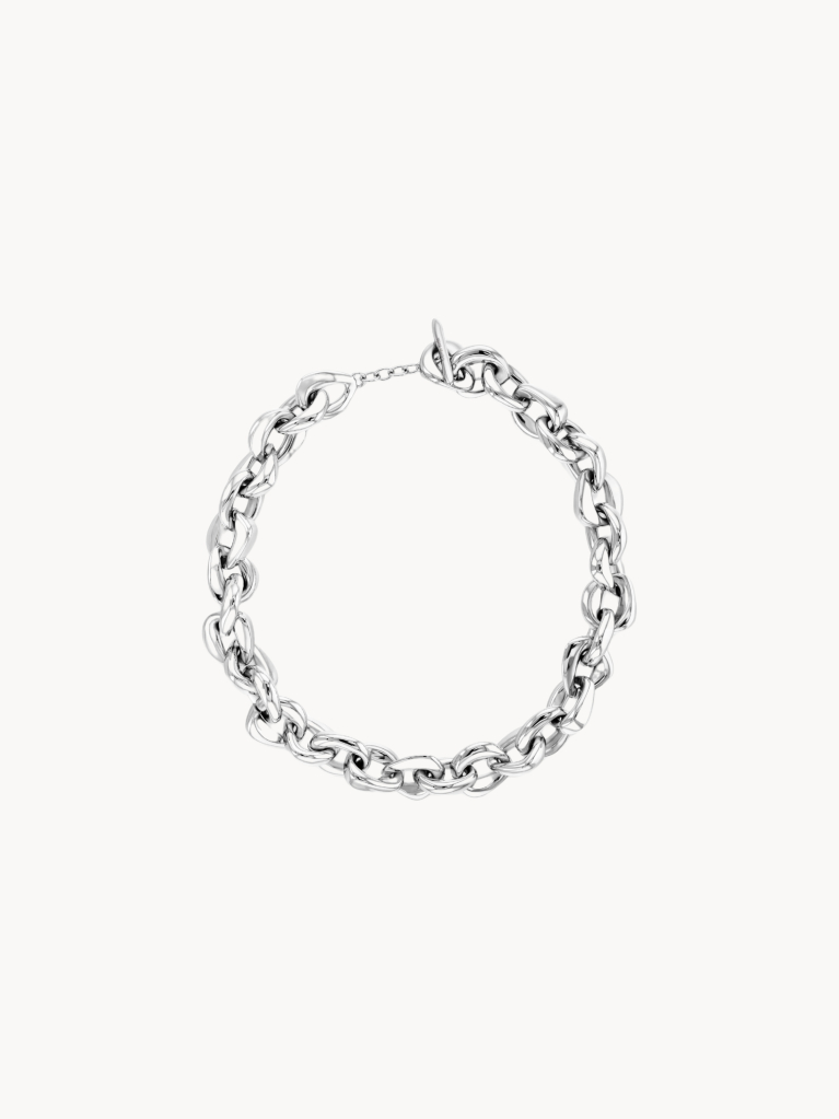 Silver Stainless Steel Bold Chain Necklace  Women