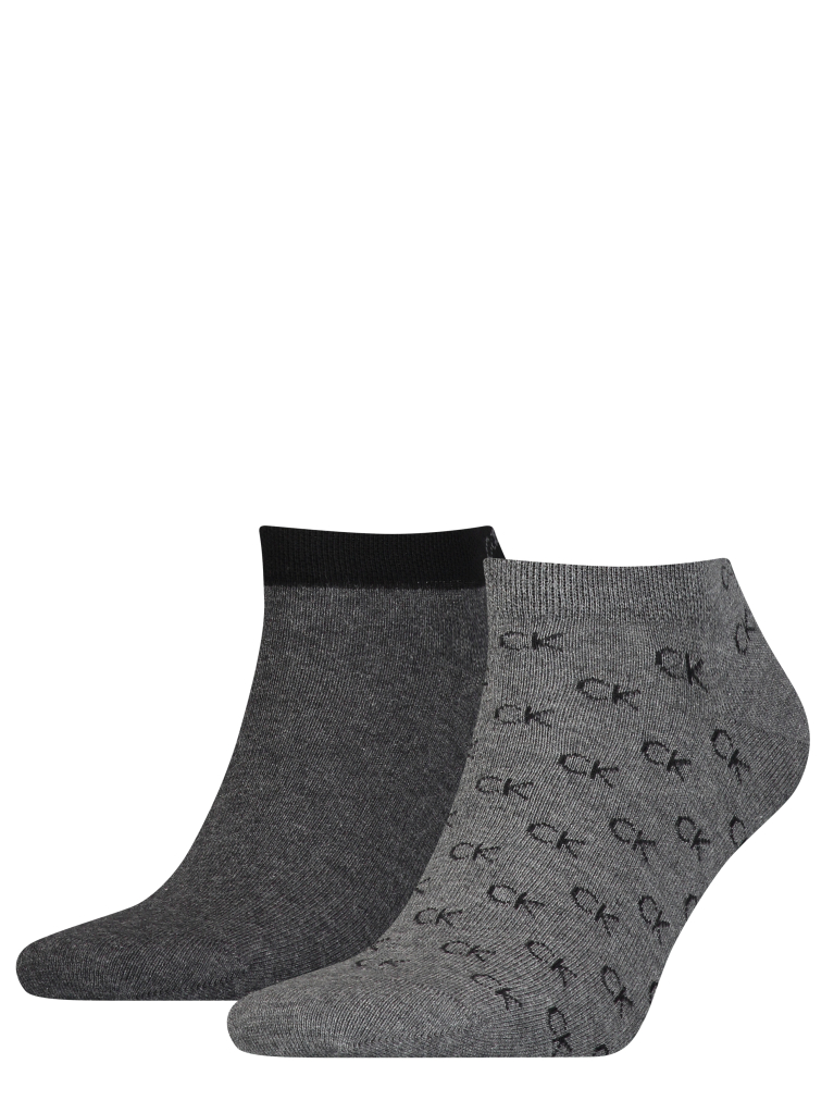 Grey Calvin Klein CK Logo Men's Sneaker Socks 2 pack  Men