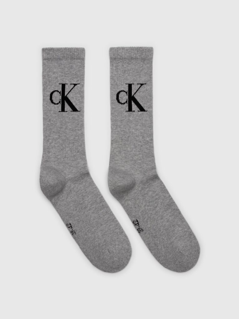 Grey 2 Pack Crew Socks  Men