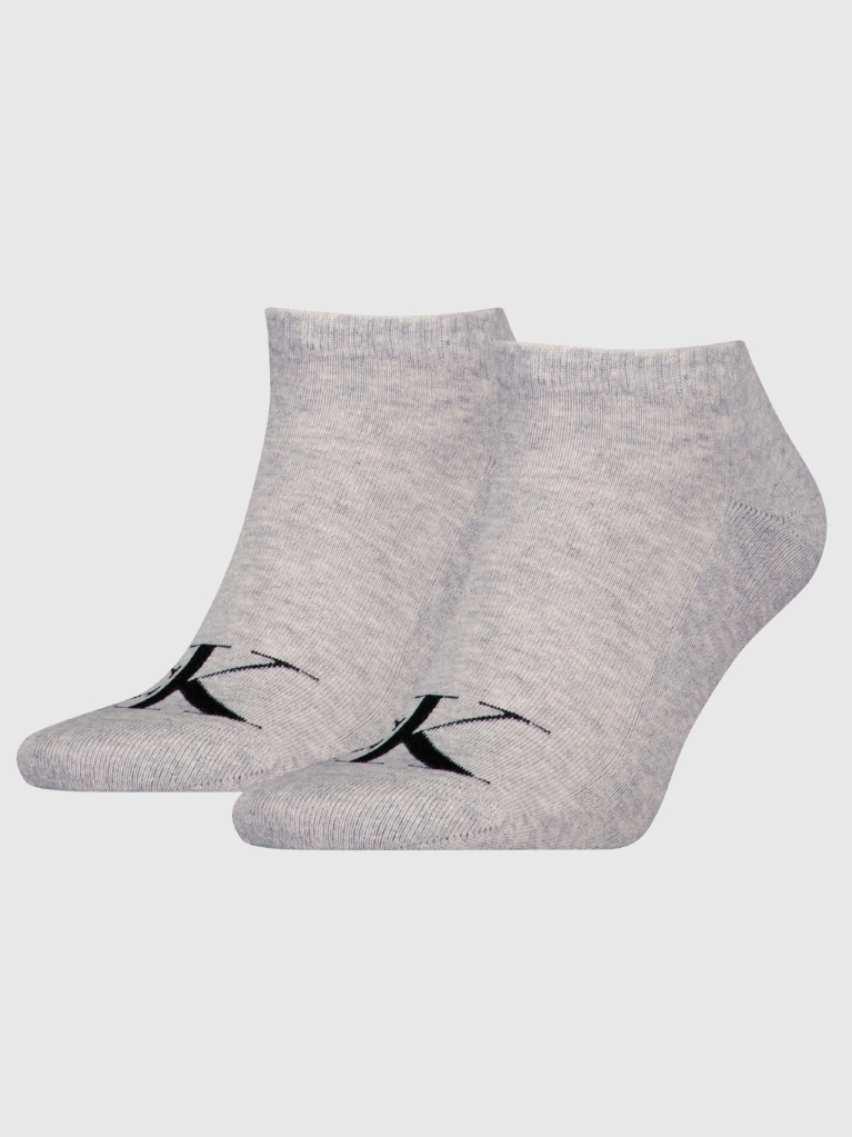 Grey 2 Pack Sneaker Socks  Men