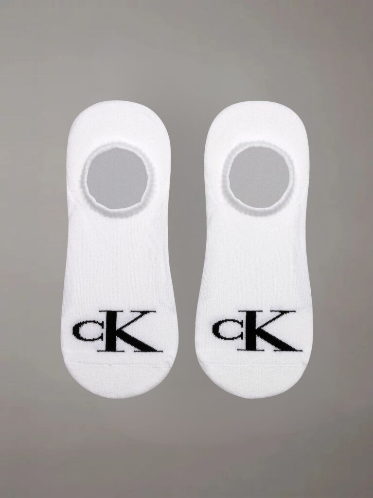 White 2 Pack Invisible Socks   Men