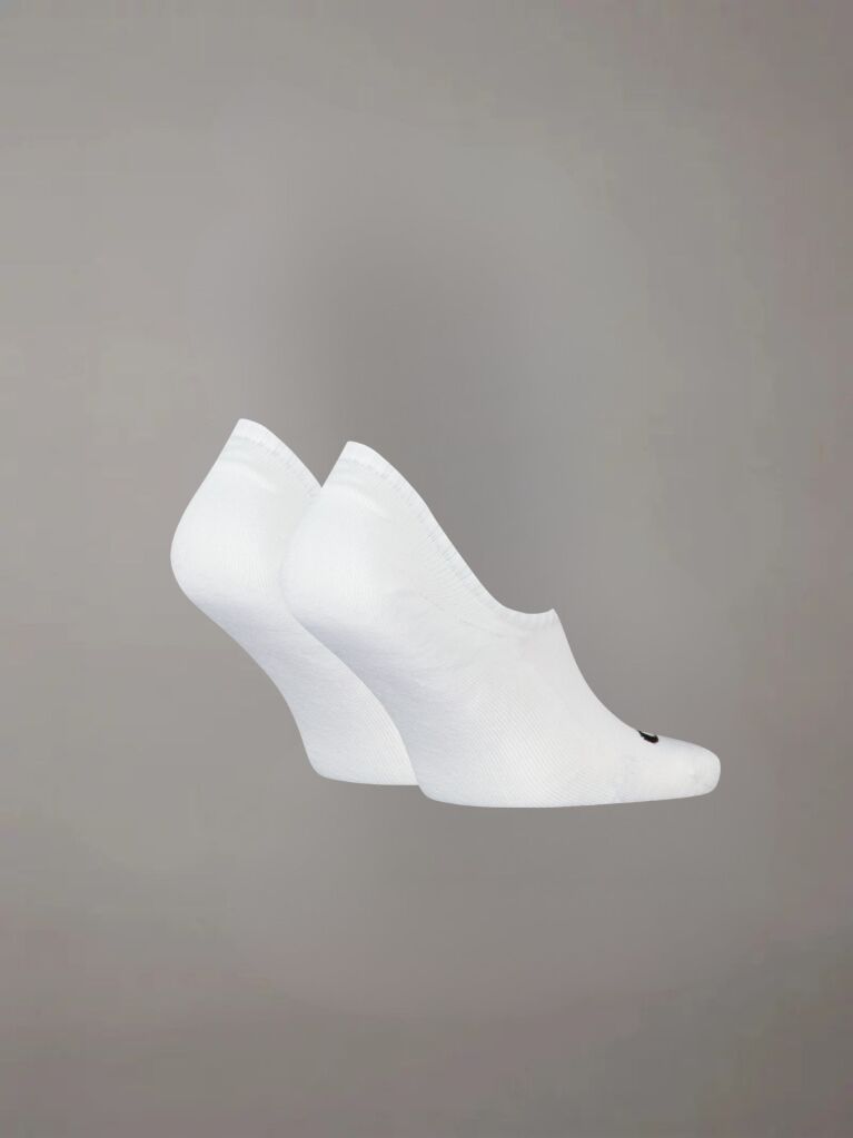 White 2 Pack Invisible Socks   Men