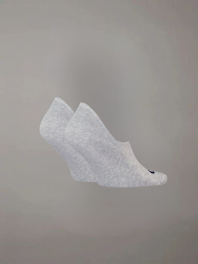 Grey 2 Pack Invisible Socks   Men