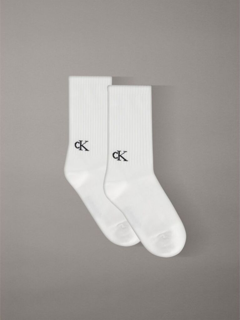 White 2 Pack Long Socks  Women