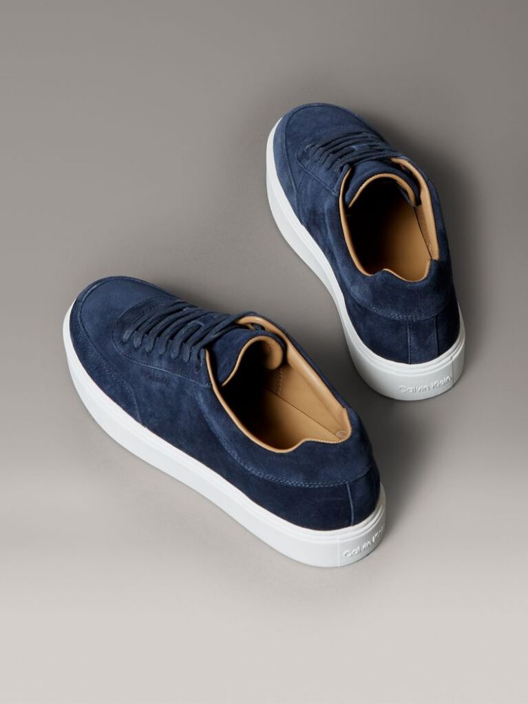 Μπλε Δερμάτινα Sneakers  Άνδρας