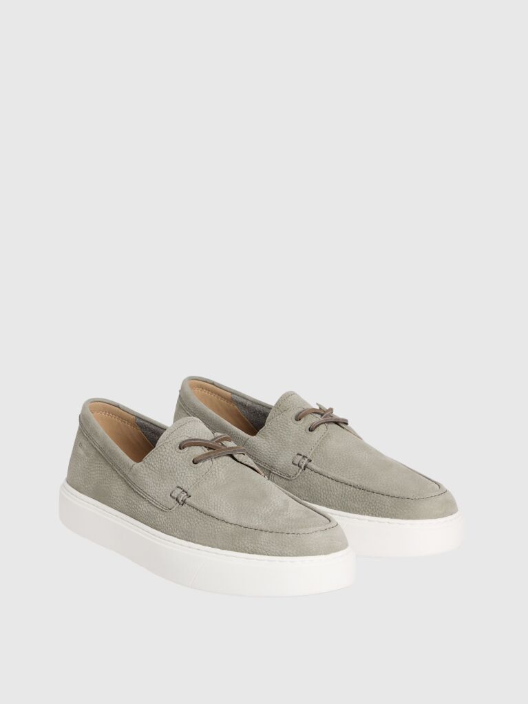 Green Leather Boat Shoes  Men