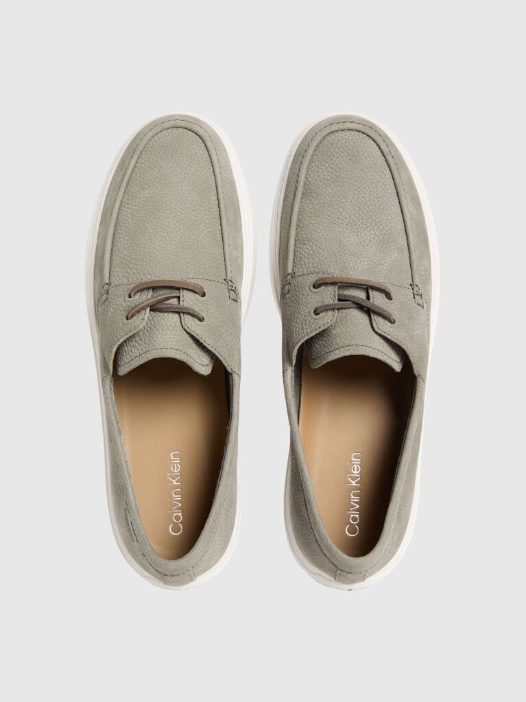 Green Leather Boat Shoes  Men