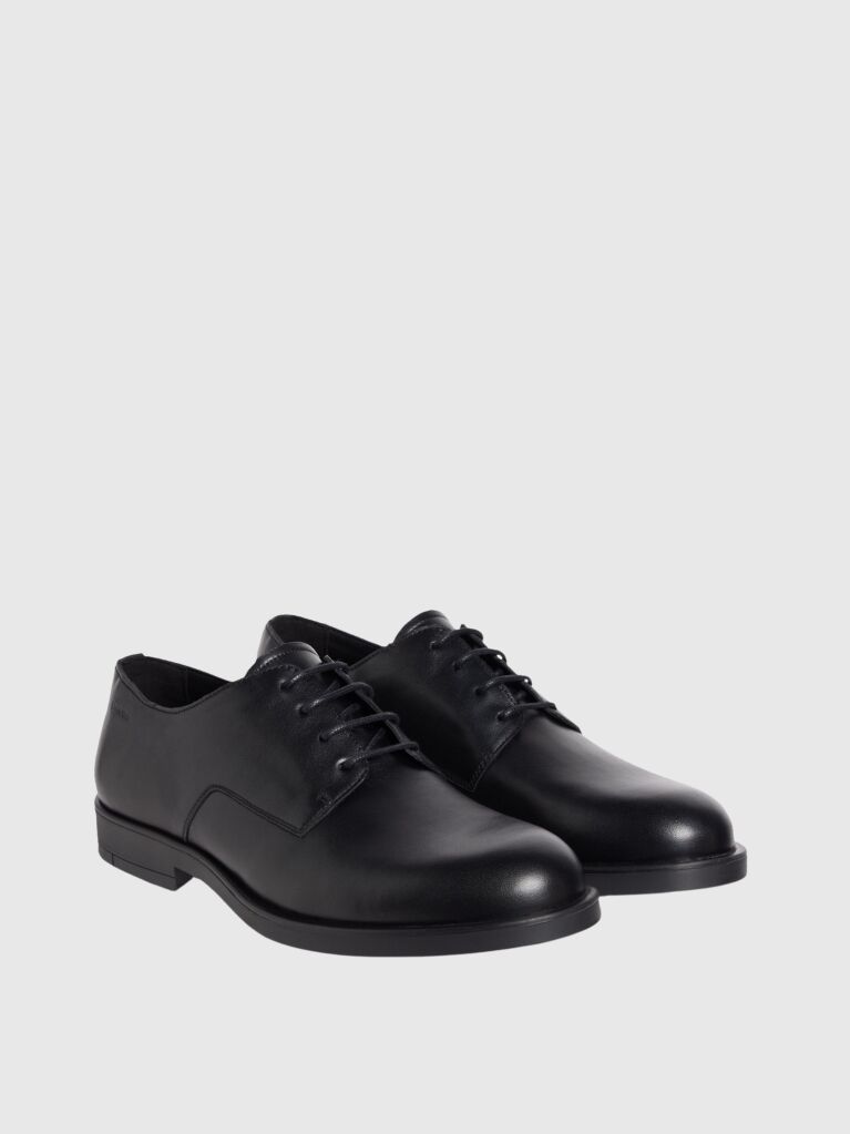 Black Leather Derby Shoes  Men
