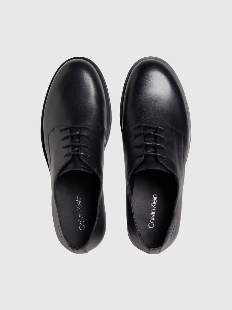 Black Leather Derby Shoes  Men
