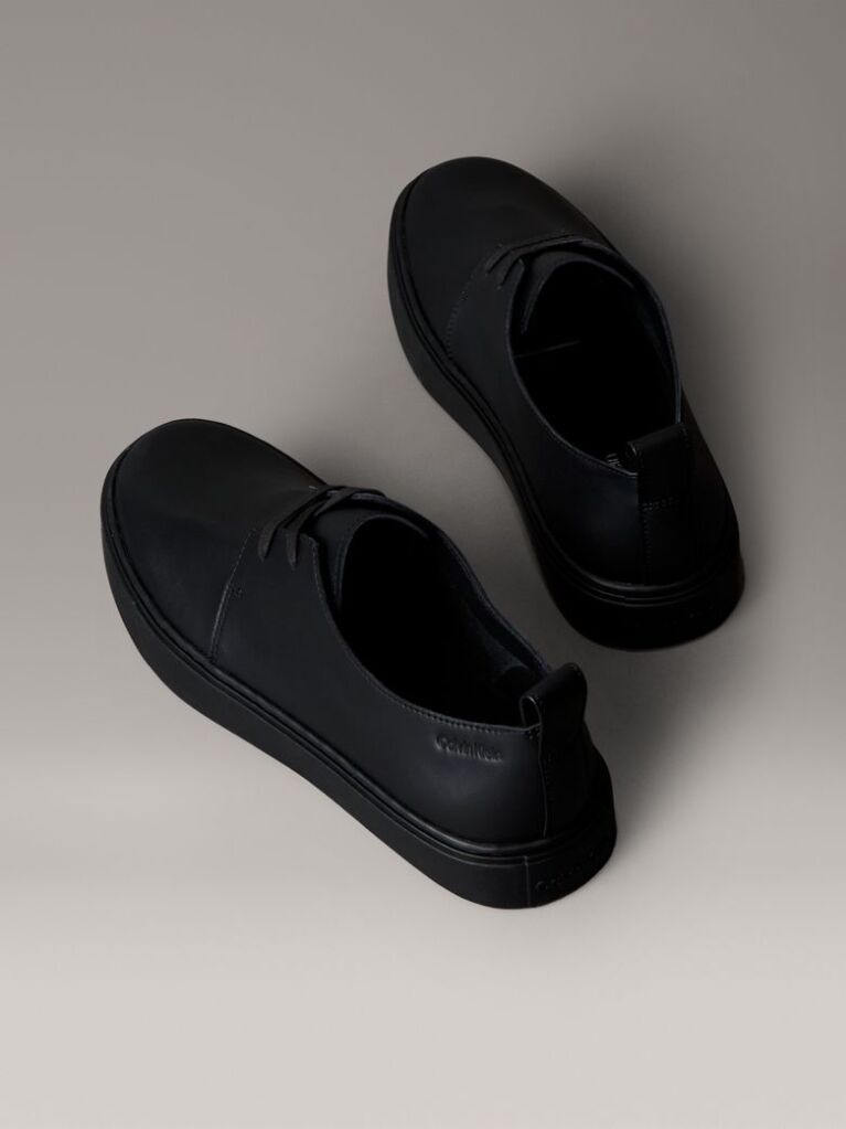 Black Leather Hybrid Derby Shoes  Men