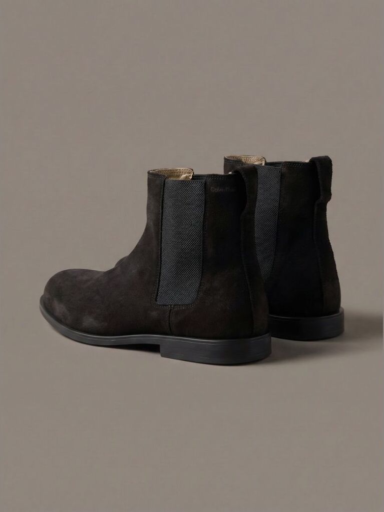 Black Suede Chelsea Boots  Men