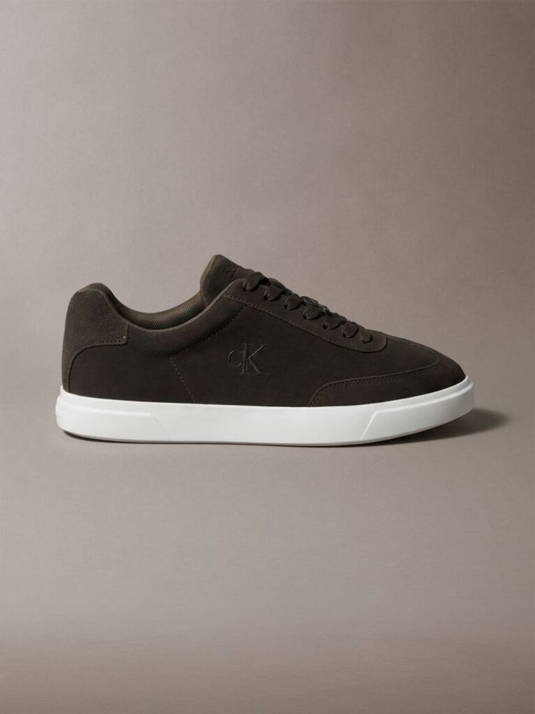 Brown Suede Signature Logo Trainers  Men