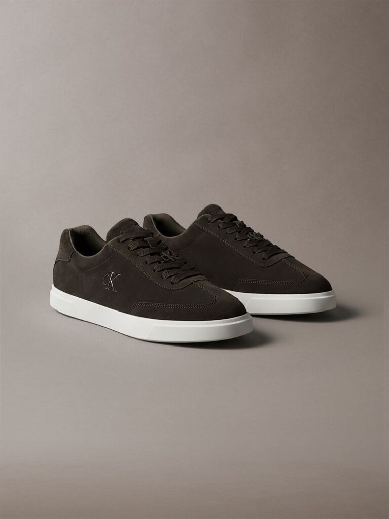 Brown Suede Signature Logo Trainers  Men