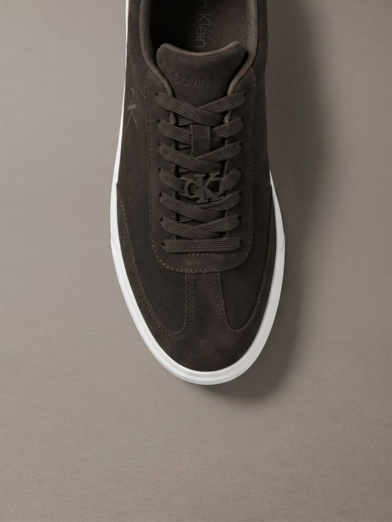 Brown Suede Signature Logo Trainers  Men