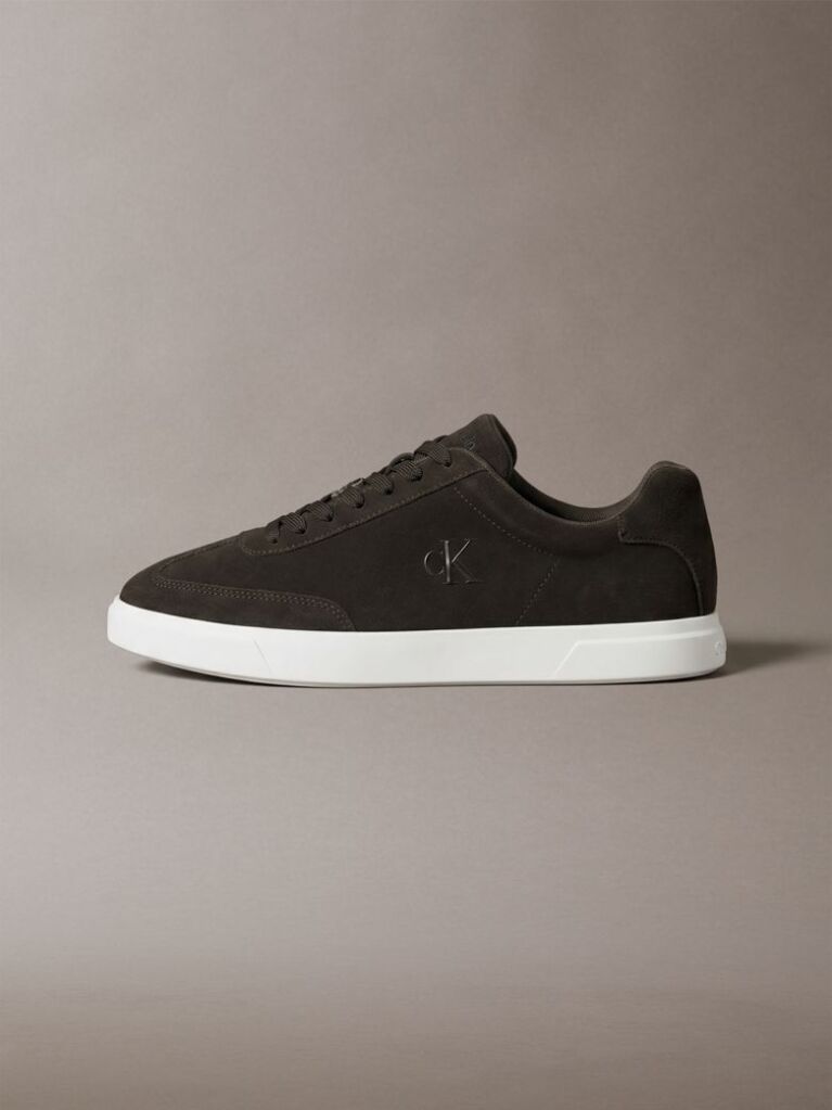 Brown Suede Signature Logo Trainers  Men
