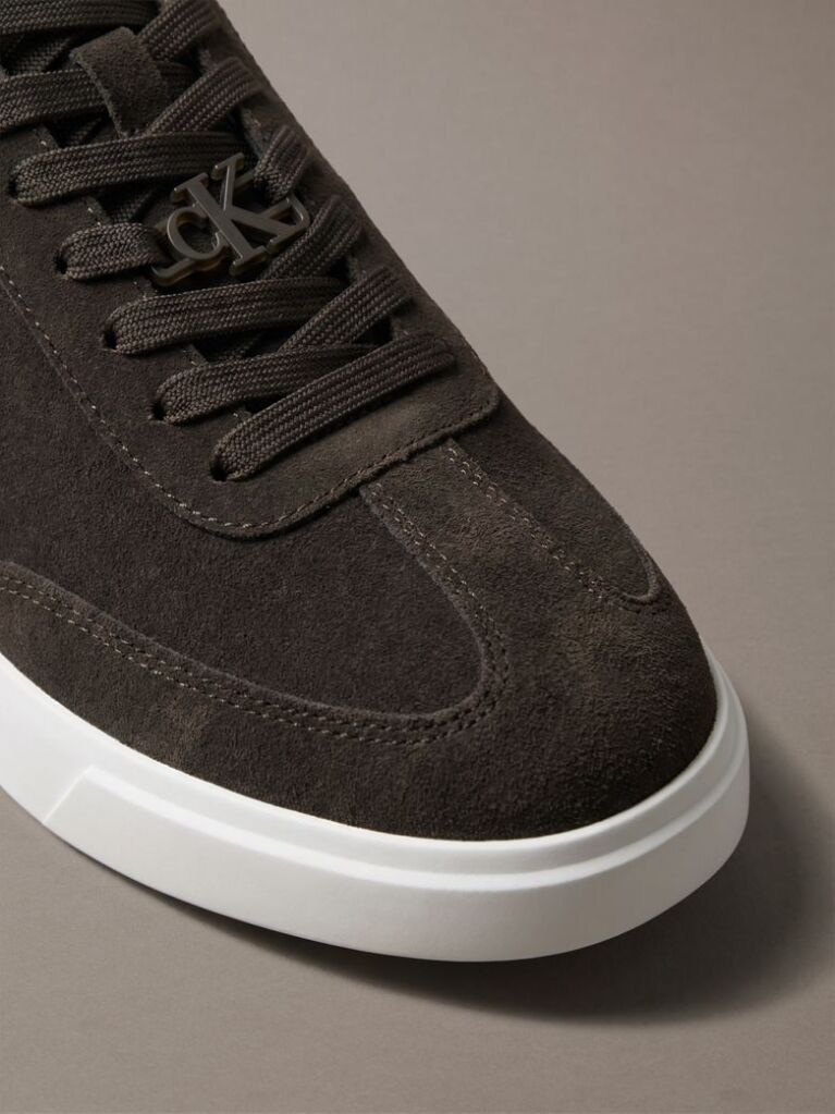 Brown Suede Signature Logo Trainers  Men