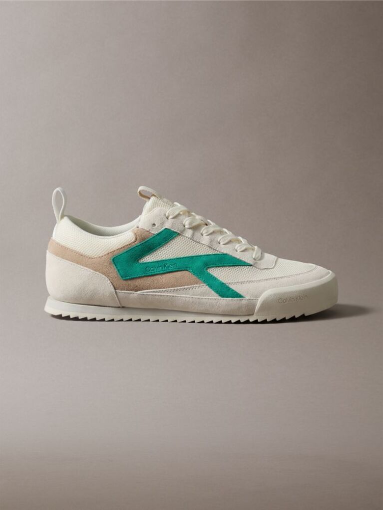White CK KAY - Suede Runner Trainers  Men