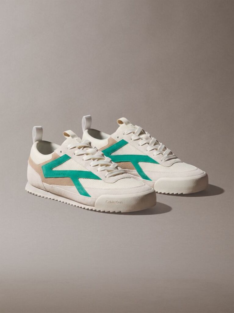 White CK KAY - Suede Runner Trainers  Men