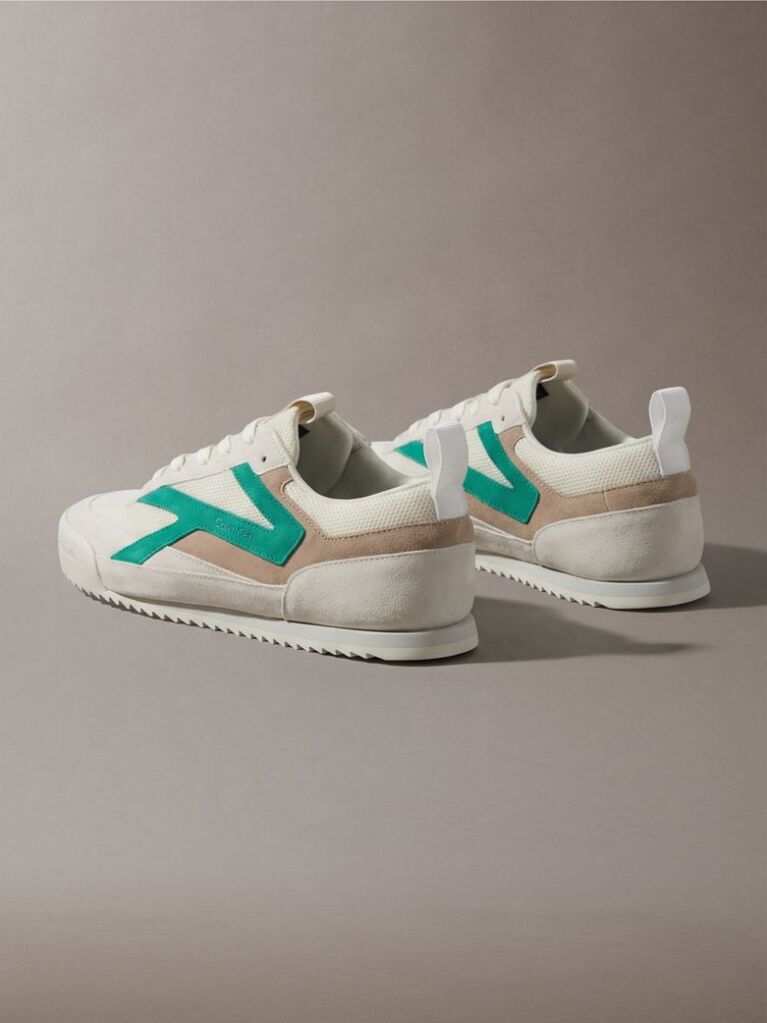 White CK KAY - Suede Runner Trainers  Men