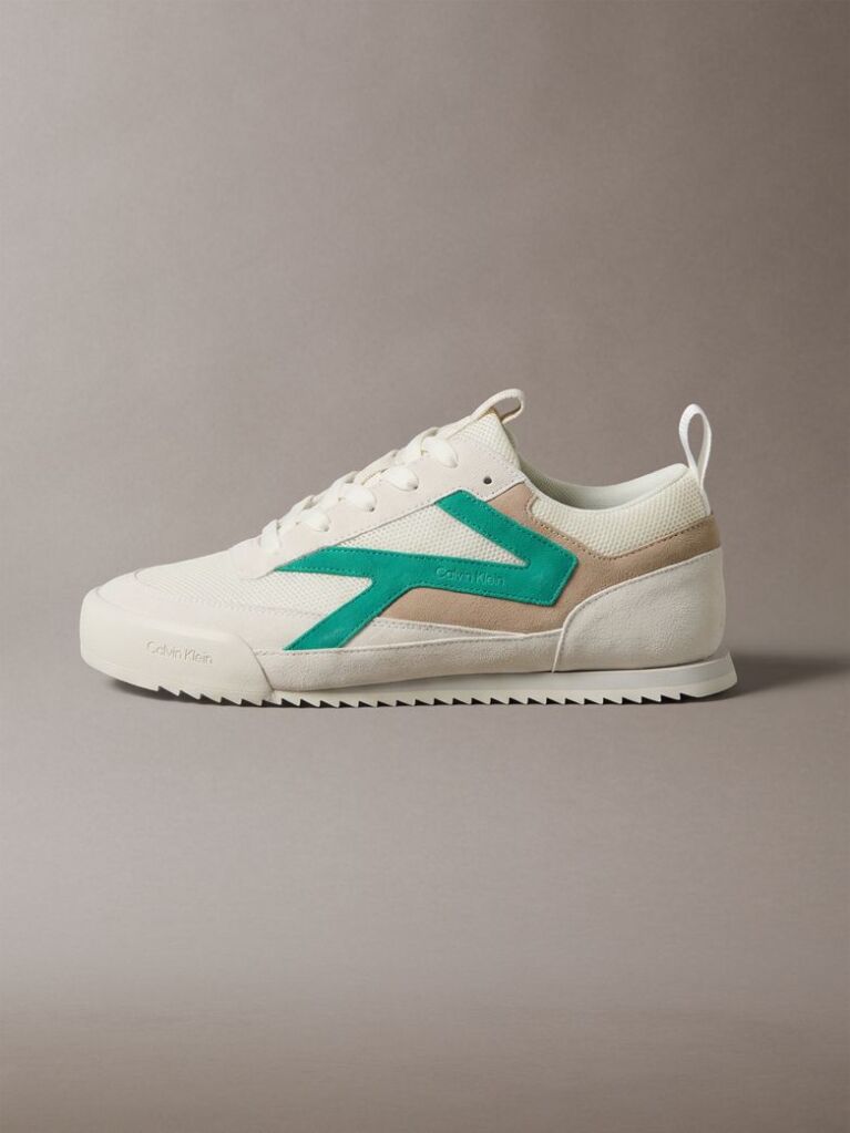 White CK KAY - Suede Runner Trainers  Men