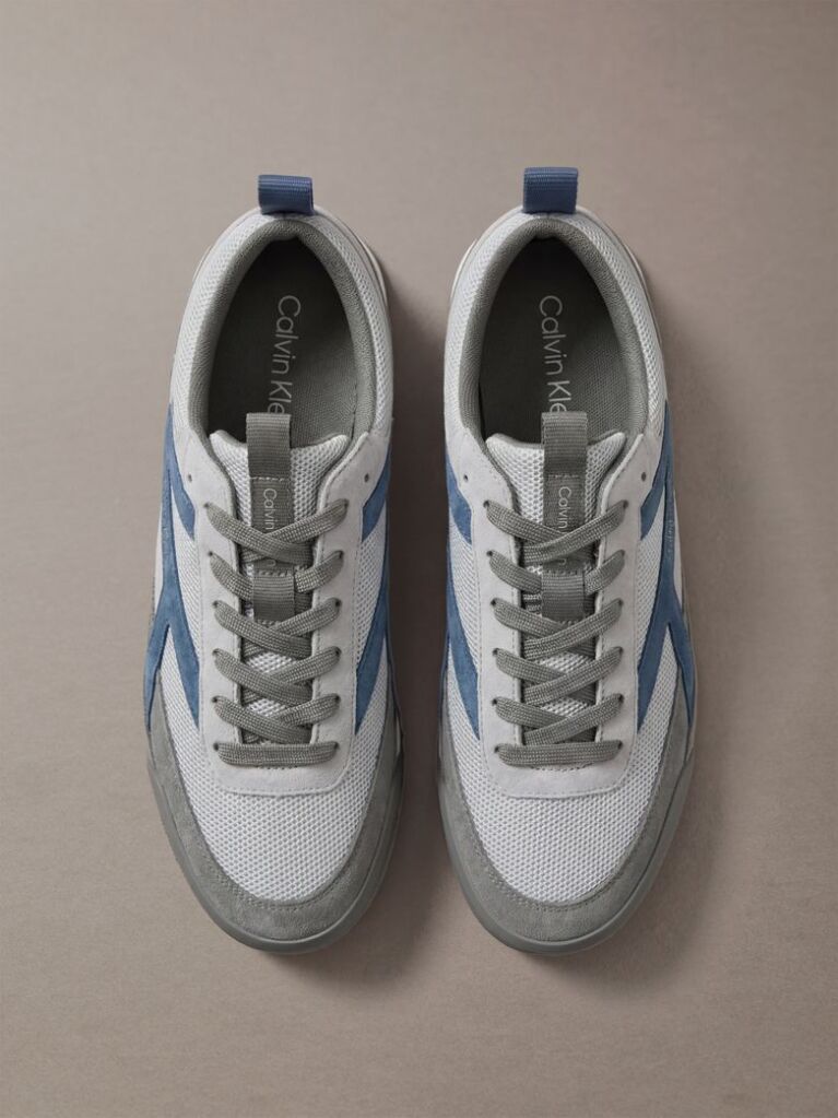 White CK KAY - Suede Runner Trainers  Men