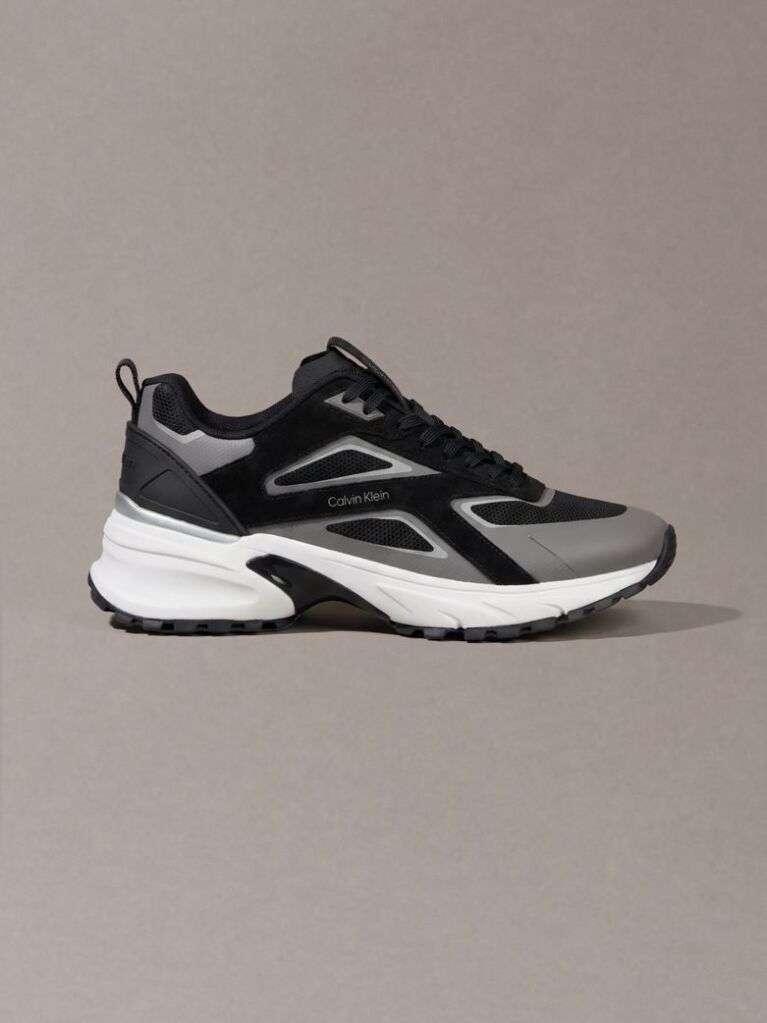 Black Knit Mesh Runner Trainers  Men
