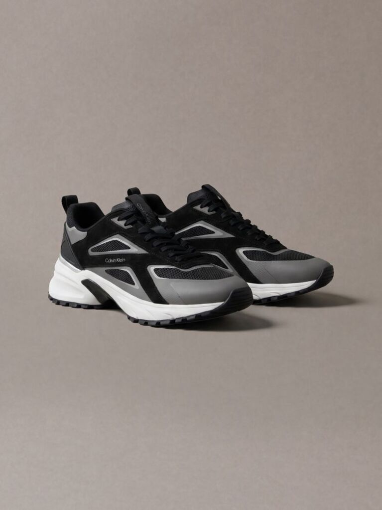 Black Knit Mesh Runner Trainers  Men