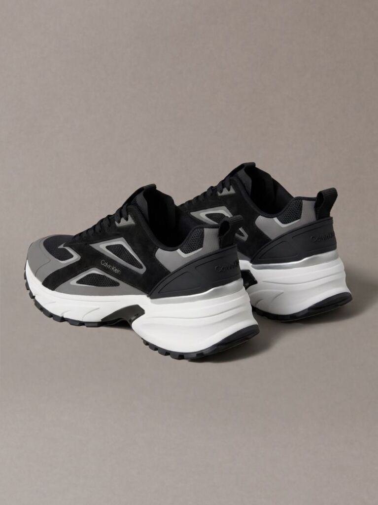 Black Knit Mesh Runner Trainers  Men