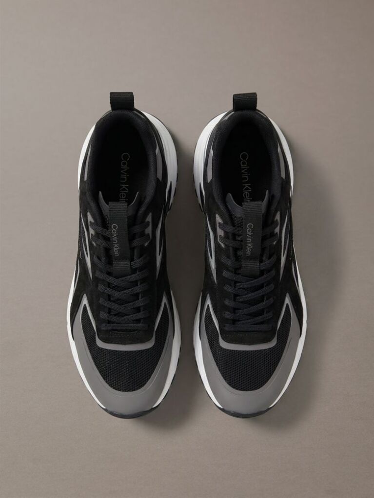 Black Knit Mesh Runner Trainers  Men
