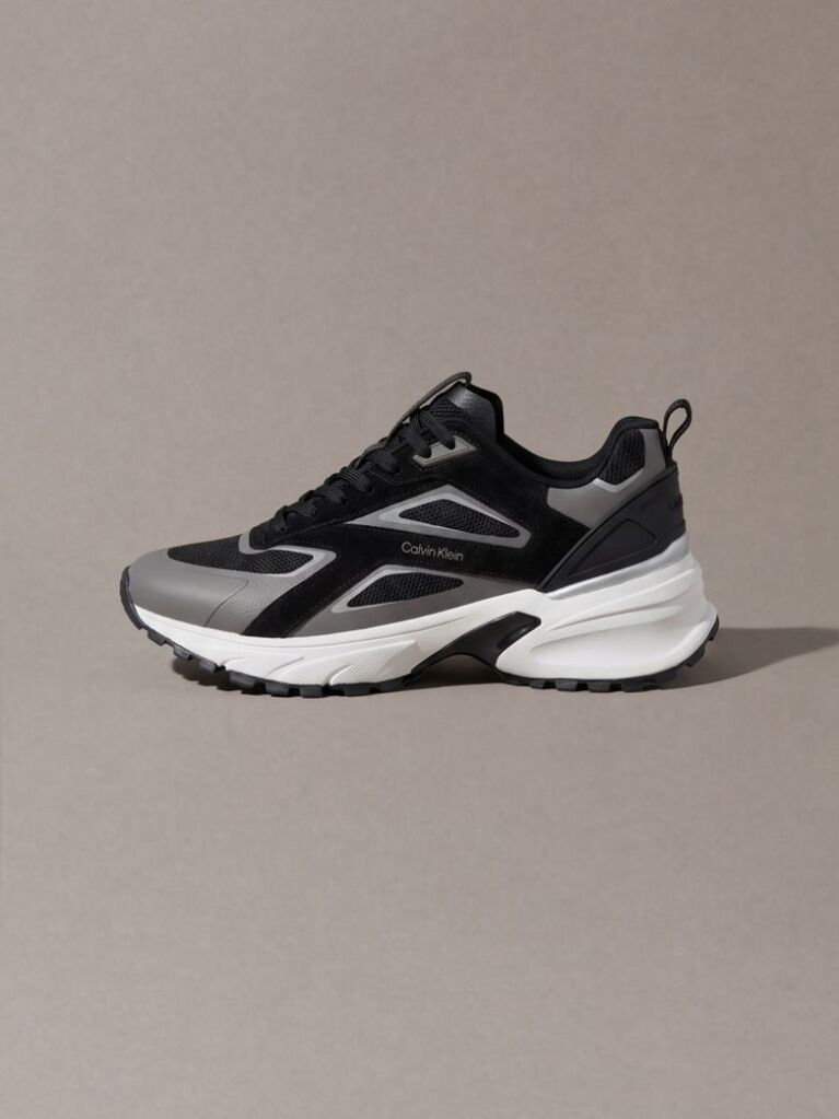 Black Knit Mesh Runner Trainers  Men