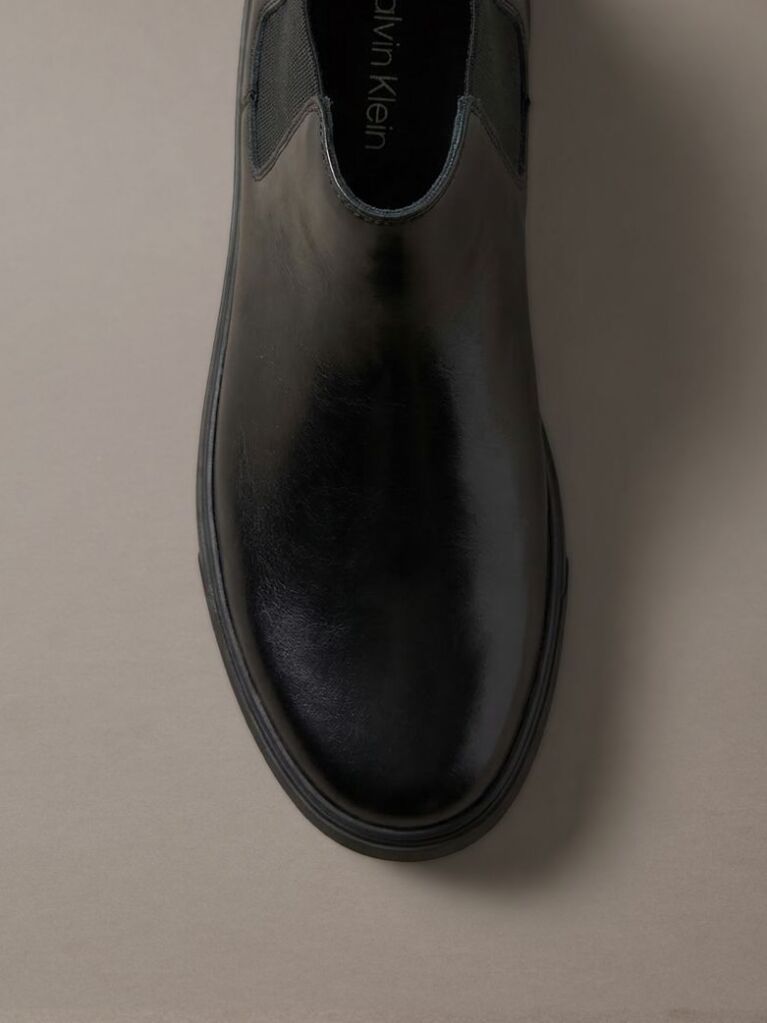 Black Leather Hybrid Cupsole Chelsea Boots  Men