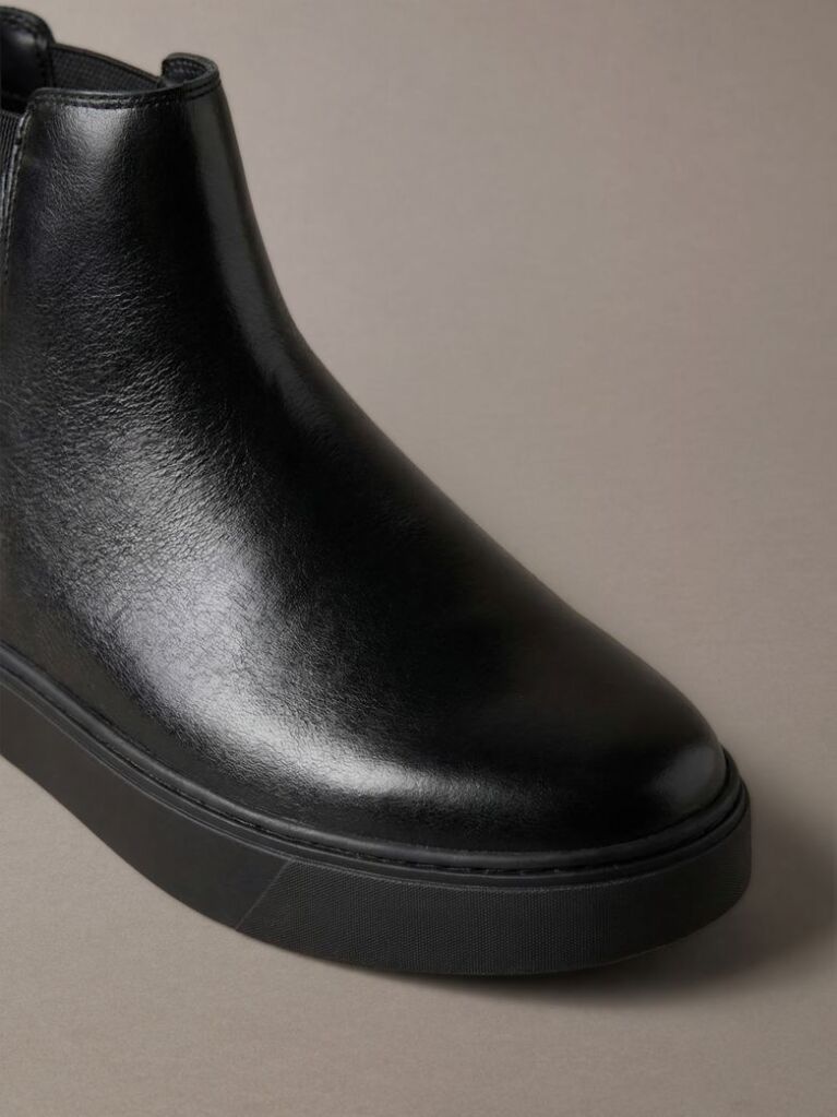Black Leather Hybrid Cupsole Chelsea Boots  Men