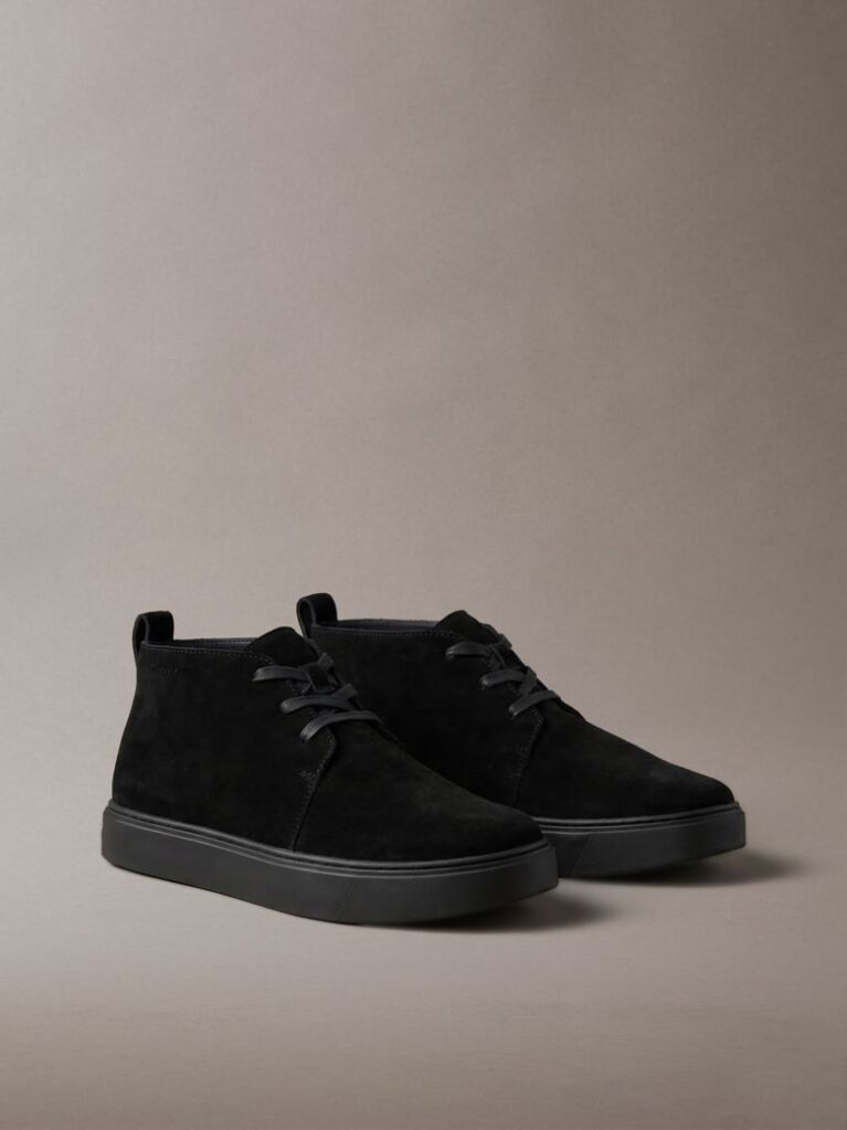 Black Suede Hybrid Cupsole Lace-Up Shoes  Men