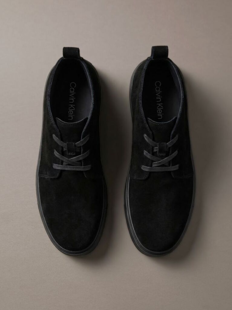 Black Suede Hybrid Cupsole Lace-Up Shoes  Men
