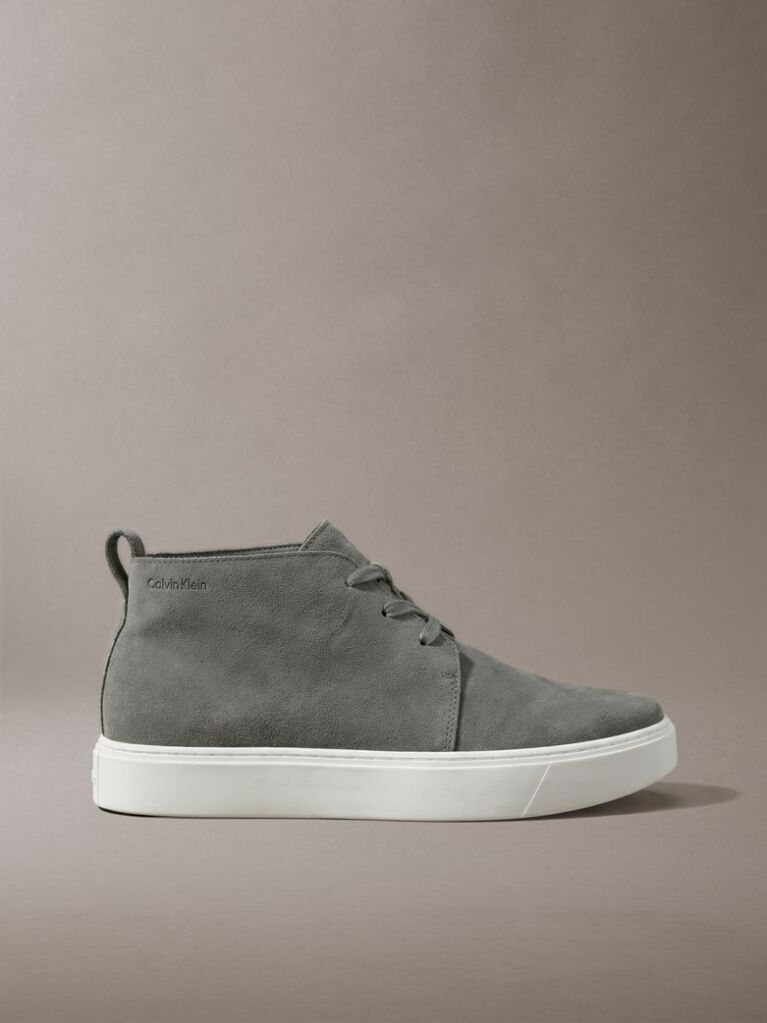 Grey Suede Hybrid Cupsole Lace-Up Shoes  Men
