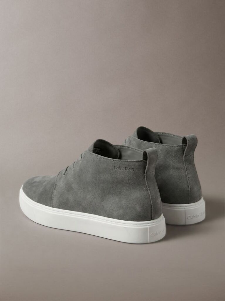 Grey Suede Hybrid Cupsole Lace-Up Shoes  Men