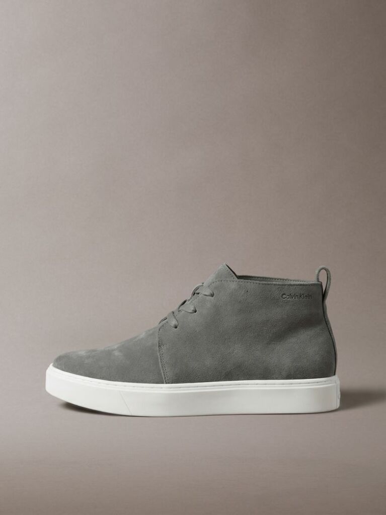 Grey Suede Hybrid Cupsole Lace-Up Shoes  Men