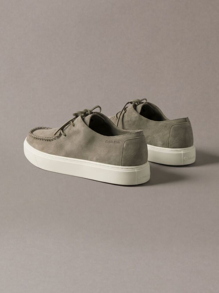 Beige Suede Hybrid Derby Shoes  Men