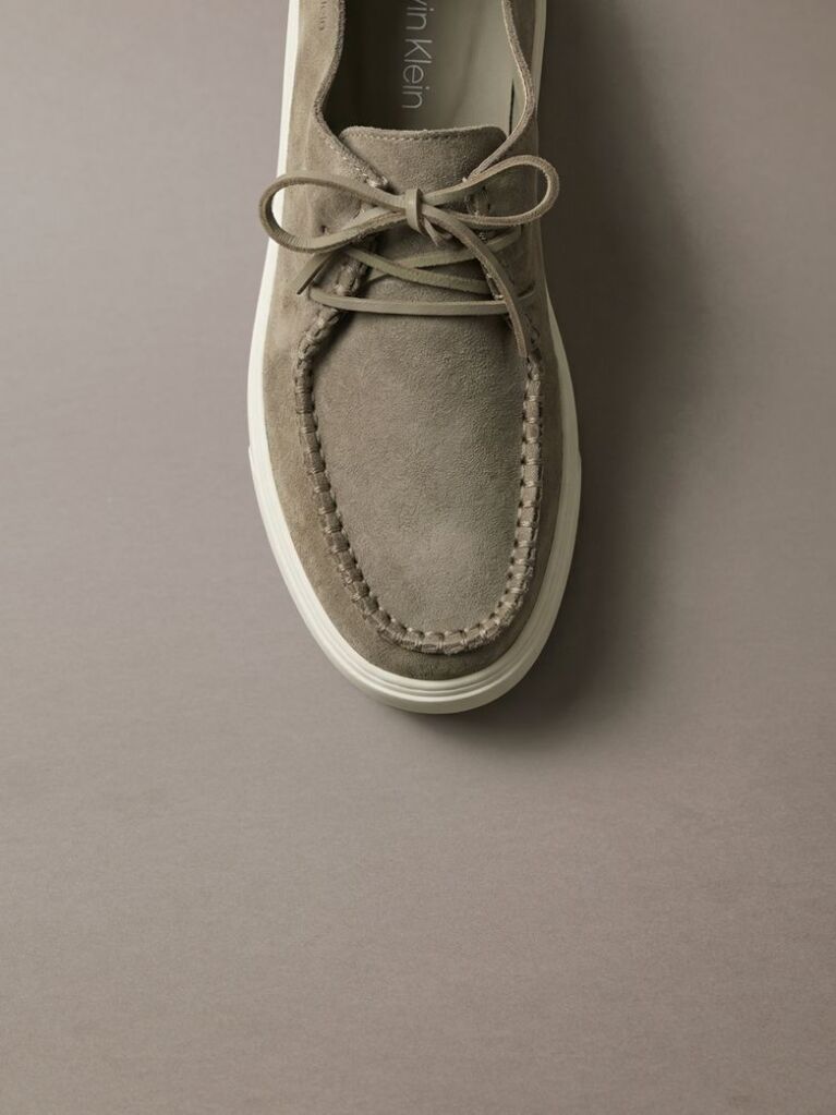 Beige Suede Hybrid Derby Shoes  Men