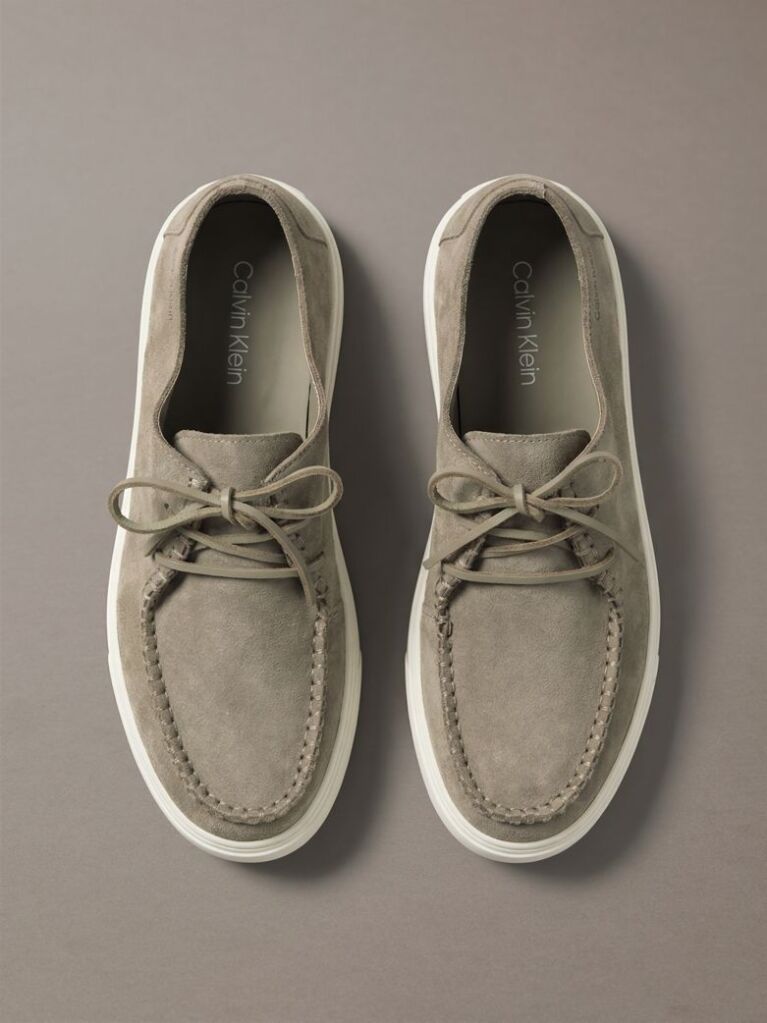 Beige Suede Hybrid Derby Shoes  Men