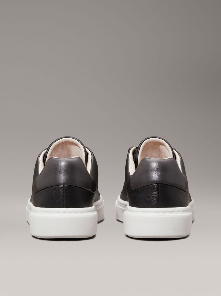 Black Leather Trainers  Women