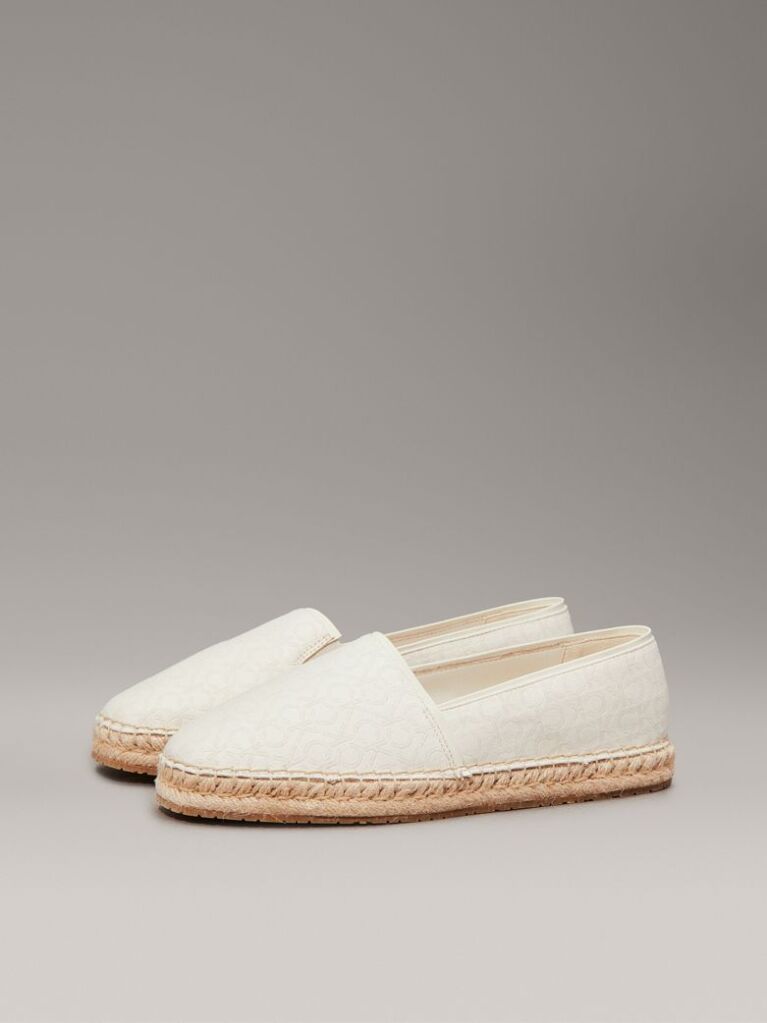 White Logo Jacquard Espadrilles  Women