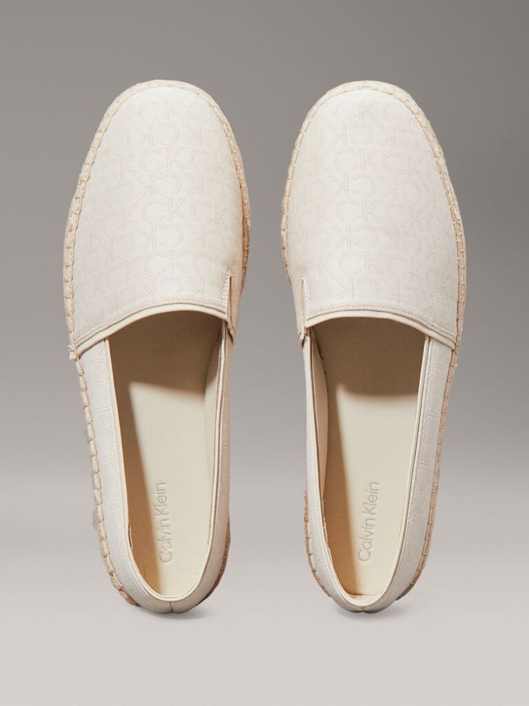 White Logo Jacquard Espadrilles  Women