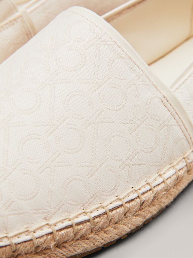 White Logo Jacquard Espadrilles  Women