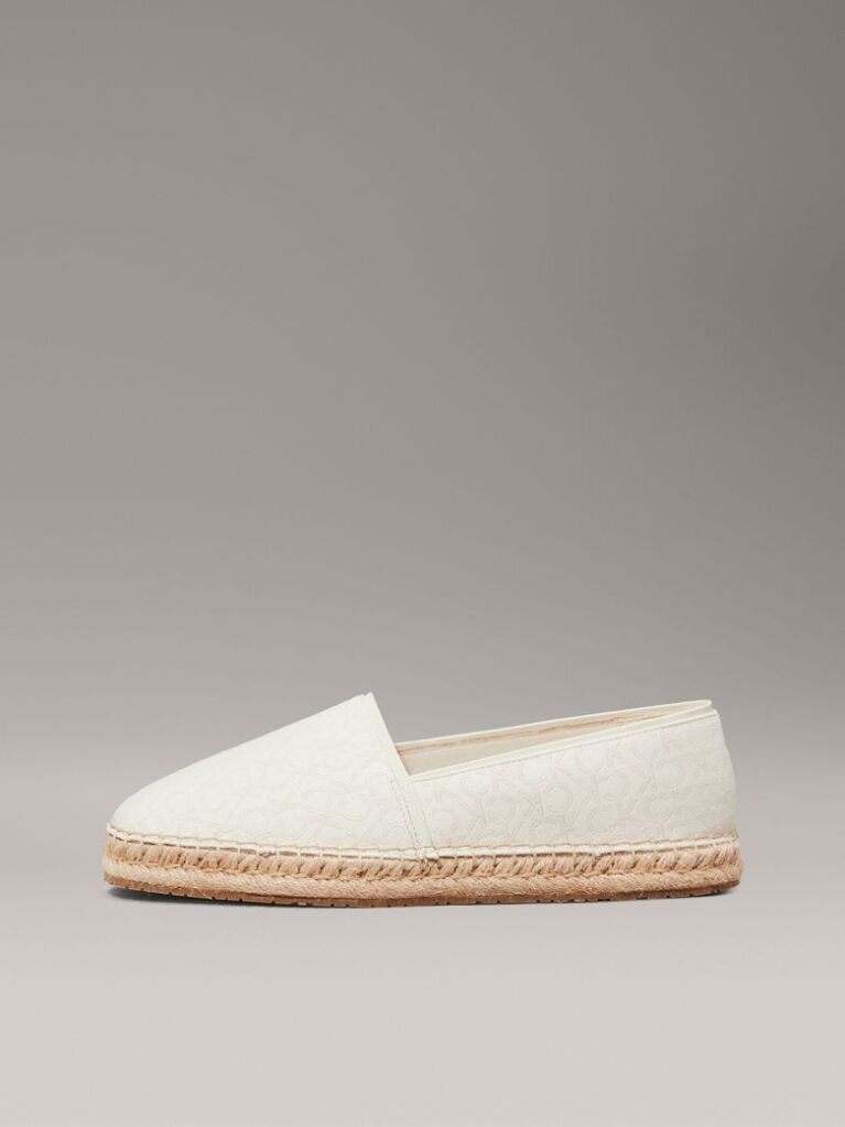 White Logo Jacquard Espadrilles  Women