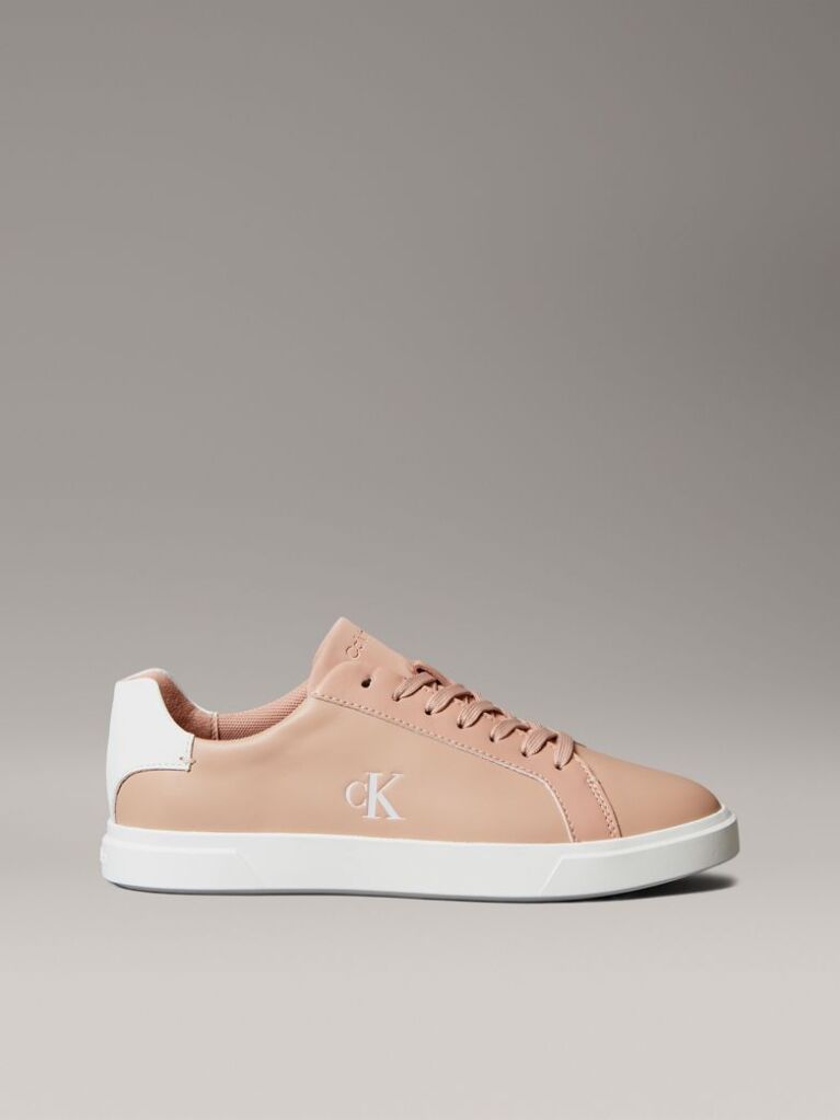 Ροζ Δερμάτινα Sneakers Με Signature Λογότυπο  Γυναίκα