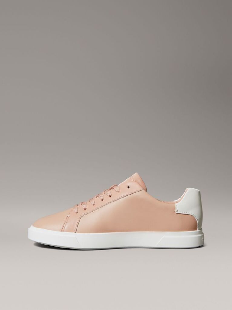 Ροζ Δερμάτινα Sneakers Με Signature Λογότυπο  Γυναίκα