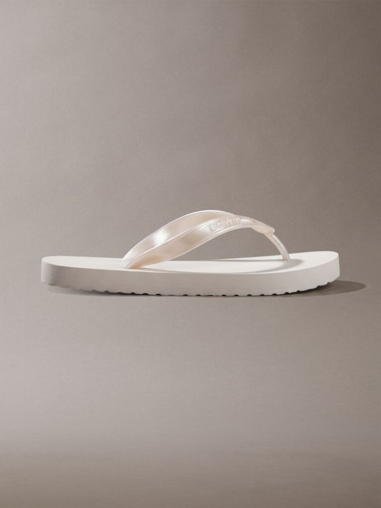Ασημί Arwa - Μεταλλικά Περλέ Flip Flops  Γυναίκα