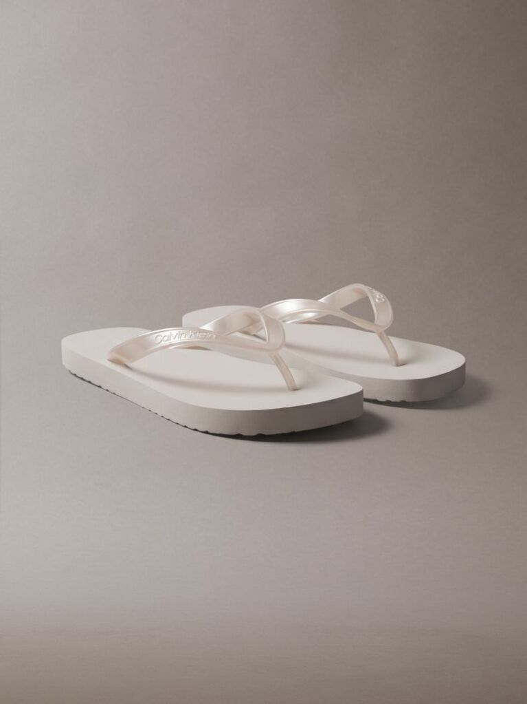 Ασημί Arwa - Μεταλλικά Περλέ Flip Flops  Γυναίκα
