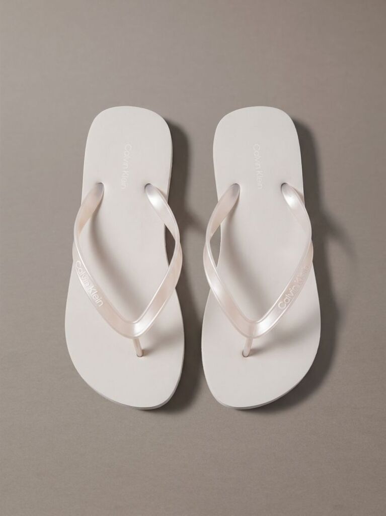 Ασημί Arwa - Μεταλλικά Περλέ Flip Flops  Γυναίκα
